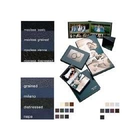 Capri EZ Mount Borderless Book Series, 5 Pages, Holds 10 - 8x10 Photos, Distressed Wine Leather Cover and Black Pages.