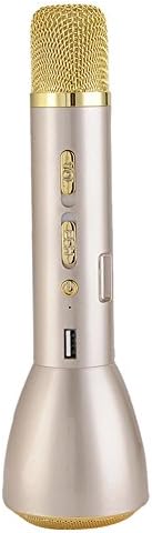 FWX Portable Karaoke Wireless Bluetooth Microphone Karaoke Speaker Support Charging for Mobile phone (Gold)