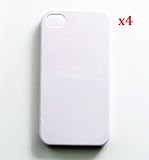 4 pcs diy White Hard Case for Apple Iphone 4/4s -----by beautycasediy