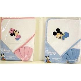 Mickey Mouse & Mini Mouse Hooded Towel and Washcloth Set - FREE SHIPPING!