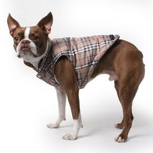 Brown Plaid Reversible Puffer Dog Vest-S-