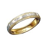 Platinum & 18K Men's Engraved Wedding Band