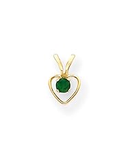 14k Maddi K 3mm Emerald Heart Birthstone Necklace