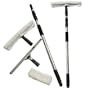 Telescopic Window Cleaning Washing Kit Equipment Pole Large Cleaner Squeegees