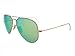 New Ray Ban RB3025 112/19 Aviator Matte Gold/Crystal Green Mirror 58mm Sunglasses
