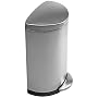 Simplehuman CW1818 Semi-Round Fingerprint-Proof Step-On 10-1/2-Gallon Waste Can, Stainless