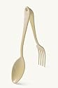 BlissHome, Nigella Lawson's Living Kitchen, Melamine Serving Spoon And Fork, Cream