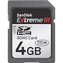 SanDisk 4 GB Extreme III SDHC Card (SDSDRX3-4096-A21, Retail Package)
