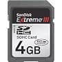 SanDisk 4 GB Extreme III SDHC Card (SDSDRX3-4096-A21, Retail Package)