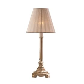 CBK Ltd Metallic Mini Lamp with Sheer Shade, 13-1/4-Inch H