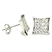Kite Shape Diamond Pave CZ Sterling Silver Stud title=