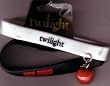 Twilight Rubber Bracelets White Black with Apple Charm