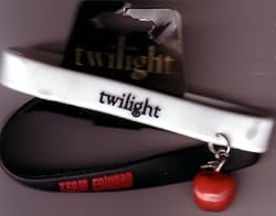 Twilight Rubber Bracelets White Black with Apple Charm