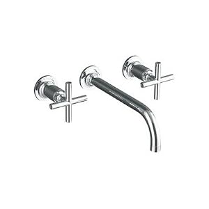  Kohler K T14414 3 Purist Two Handle Wall Mount Bathroom Faucet Trim with 9 Spout and Cross Handles Finish: Vibrant French Gold