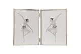 Silver Plated Thin Edge Design Double Photo Frame 4x 6