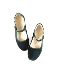 Samt-Ballerina CHINA FLAT dunkelgr