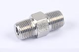 「ノーブランド」3000級３１６ステンレススチール パイプ 6角ニップル フィッティング1/8" Male NPT（5個入）