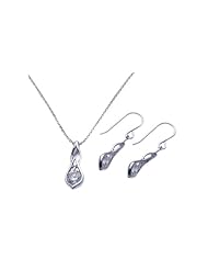 Nickel Free Sterling Silver Pendant & Earring Sets Hanging CZ Set