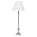 35 Table Lamp Polished Silver Metal White Fabric Shade