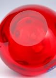 Glass Red Perfume Bottle with Blue Flowers 100% Handblown Art 2739