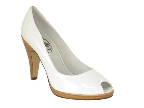 Buffalo T1501 Damen Plateau Peep Toe Lacklederoptik