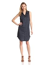 Hot Sale Three Dots Red Women's Sleeveless Shirt Dress, Seastorm, Small