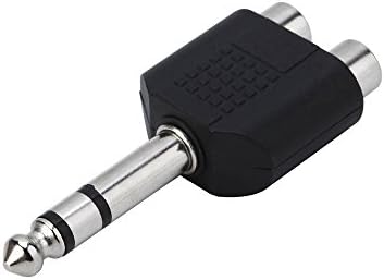 6.5mm Male to Dual 6.5mm Female Audio Conveter Connector Audio Y-Splitter Adapter,Black