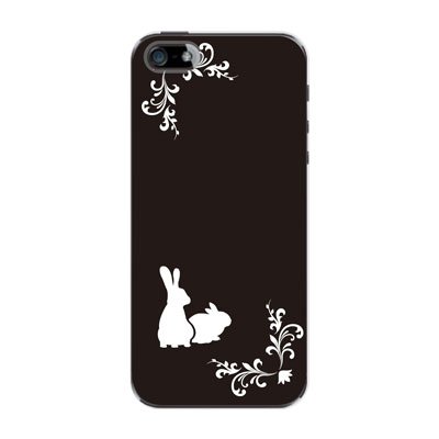 ２匹のうさぎ TYPE1ウサギ 【ブラック】 / iPhone5ケース【iphone5 ケース カバー】【スマホケース】【スマートフォン ケース】