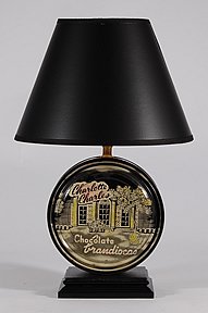 Vintage Round Metal Candy Tin Unique Table Lamp 