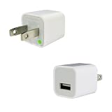 White USB Cable Power Adapter (Wall Charger Adaptor with FIXED Blades) for Apple iPod, iPhone, iPhone 3G, Touch, Shuffle, Nano, Classic