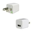 White USB Cable Power Adapter (Wall Charger Adaptor with FIXED Blades) for Apple iPod, iPhone, iPhone 3G, Touch, Shuffle, Nano, Classic