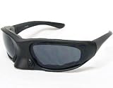 Futuristic Motorcycle Tear Free Glasses Goggles Black Frame with Slate Gray Polycarbonate... by