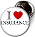 I LOVE INSURANCE Pinback Button 1.25" Pin / Badge Heart Progressive Flo