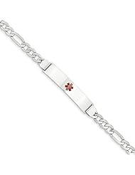 14k White Gold 7in Medical Jewelry ID Bracelet. Metal Wt- 10.89g