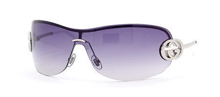 Click here to buy AUTHENTIC GUCCI 2773 S 010 SILVER METAL GREY GRADIENT RIMLESS SHIELD SUNGLASSES.