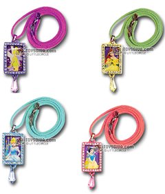 Childrens Toyshop  Toys : Disney Princess Light Up Rectangle Necklaces: Snow White, Cinderella, Belle, and Tinker Bell (Set of 4)