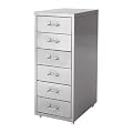 IKEA Rollcontainer "Helmer" Schubladenelement aus Stahl - 6 Schubalden - BxTxH 28x43x69cm - SILBER
