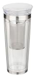 Trudeau Tea-riffic 16-Ounce Travel Tea Tumbler, Clear