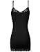 Adjustable Spaghetti Strap Lace Trim Slim Fit Cami Tops,099-black,Medium