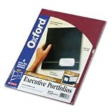 Premium Monogram Design Twin Pocket Portfolios, Letter, Burgundy/Gold, 4/Pack ESS04165