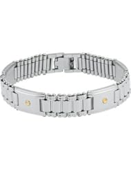 Stainless Steel & 14kt Yellow ID Bracelet with Screws 08.50 Inch olished B847