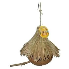 Coco House with Thatch Roof for Birds or Small Animals