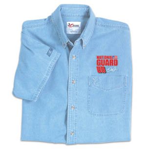 Buy Dale Earnhardt Jr National Guard Short Sleeve Denim Shirt