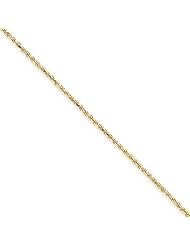 1.2mm, 14 Karat Yellow Gold, Diamond-Cut Rope Chain - 6 inch