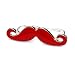 Schnurrbart Ring Mustache Doppelring Moustache Bart rot silber - verstellbare Größe - Party Beard