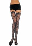 Valentine's Day Bow Lace Thigh High Nylon Stocking with Lace Top