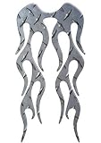 Motorcycle Fender Diamond Plate Flame decal (Rear or Short Fender Style) - 5.5" L x 2.5" W