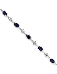 Sterling Silver Sapphire And Diamond Bracelet