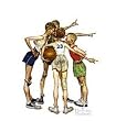 Norman Rockwell ~ Postcard ~ Basketball ~ Oh Yeah(Size 8"x10")