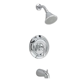 American Standard T038.502.002 Tropic Bath/Shower Trim Kit with Showerhead, Flange and Arm, Slip On Diverter, Polished Chrome